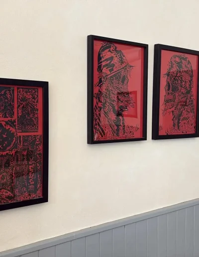 Photo de mon exposition au restaurant "Le Basilique" Albert à l'occasion du 110ème anniversaire de la bataille de la Somme 1916.